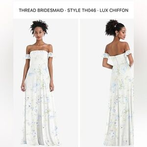 Dessy Thread Bridesmaid Dress Bleu Garden